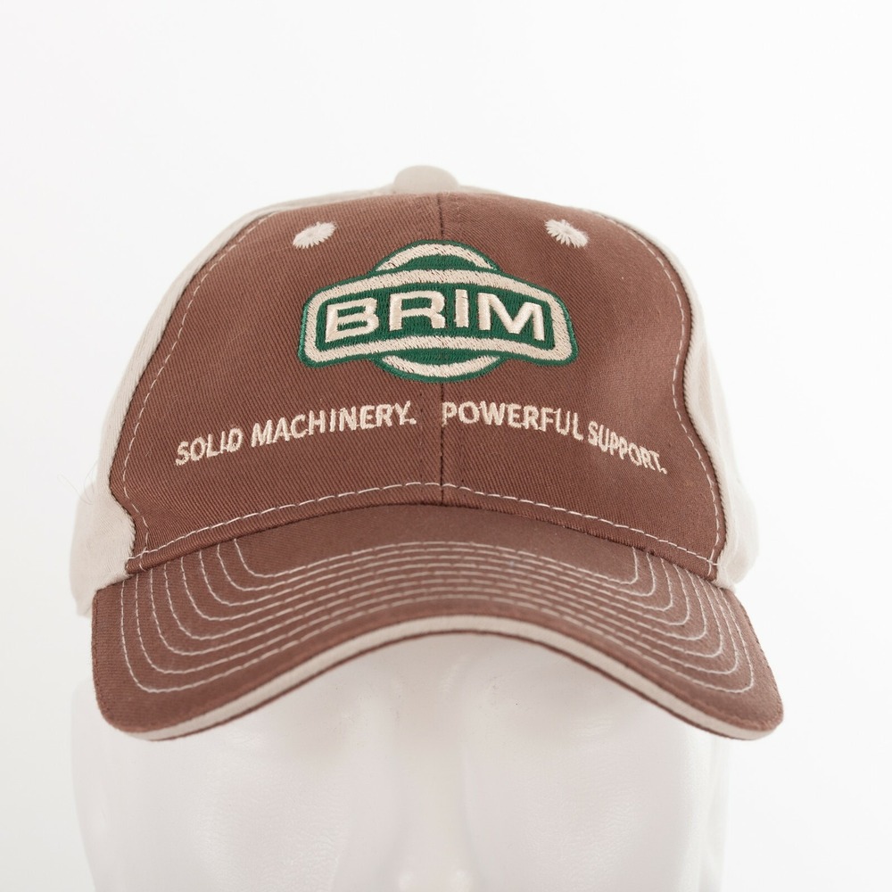 OC Brim Solid Machinery Cap Mens OSFM Brown Tan Two Tone Adjustable Hat